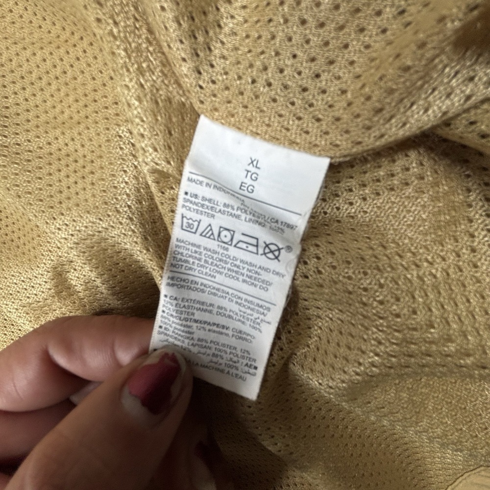 OLD NAVY Loose Stretch Tech Cinched Waist Crop Jacket XL ZipUp Mustard Vent EUC - Picture 9 of 12